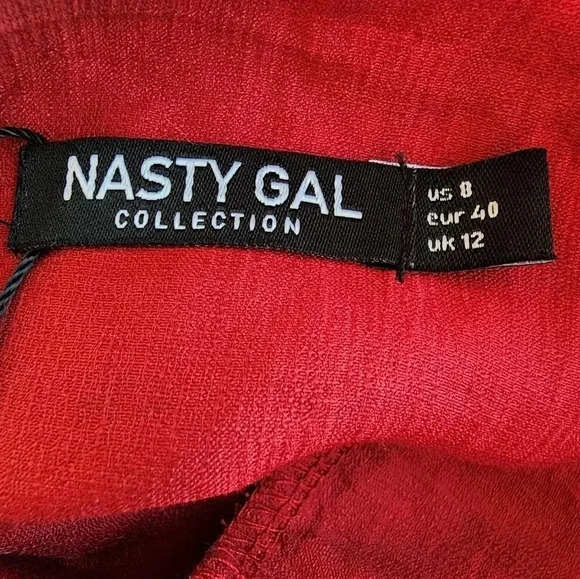 Nasty Gal Rule the Dance Floor Lace-up Dress size 8 NWT Wine Red - Picture 11 of 13